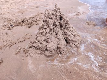 High angle view of beach