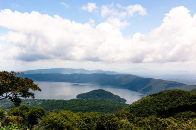 Scenic view of carter lake against sky