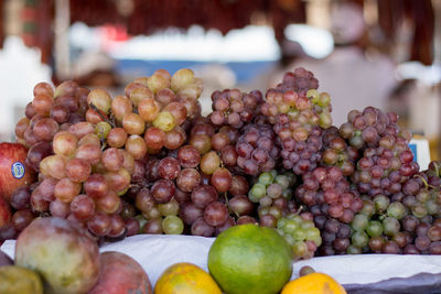 Close-up of grapes for sale in market