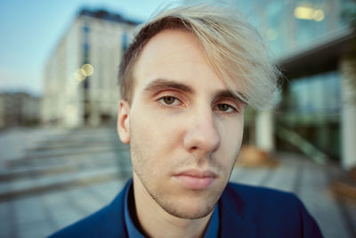 Close-up portrait of young man