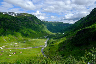 Scenic view of mountains against sky