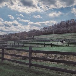 Scenic view of landscape against cloudy sky