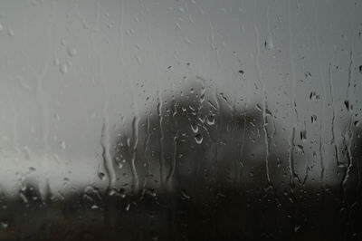 Close-up of water drops on glass