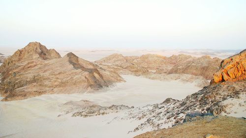 Rocky landscape against clear sky