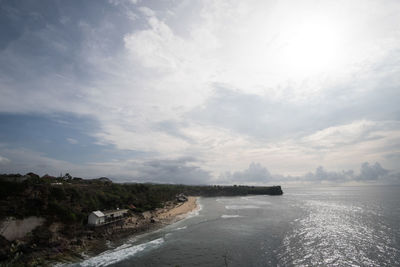 Scenic view of landscape against cloudy sky