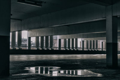 Reflection of building in water