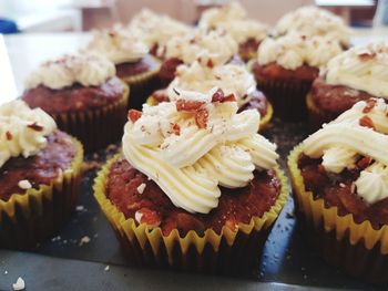 Close-up of cupcakes on plate