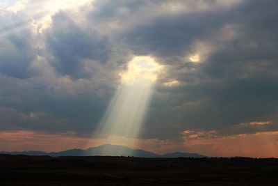 Scenic view of landscape against sky during sunset