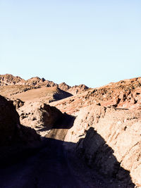 Scenic view of mountain against clear sky