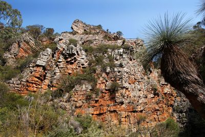 Low angle view of rock formation