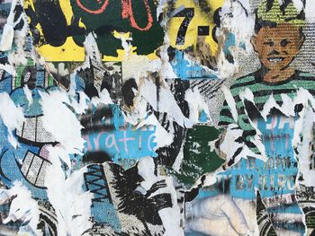 View of multi colored wall