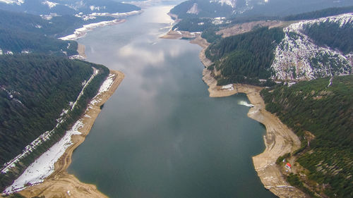 High angle view of sea shore