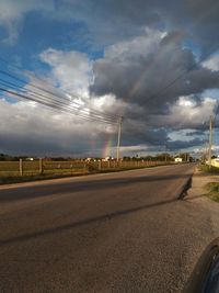 Road against dramatic sky