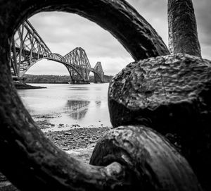 Close-up of bridge over river