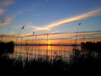 Scenic view of sea at sunset