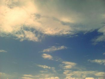 Low angle view of cloudy sky