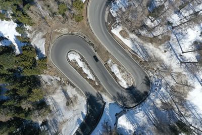High angle view of road