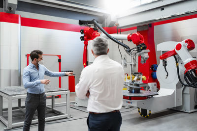 Side view of a man working