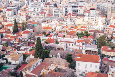 Athens, greece - february 13, 2020. panoramic view over the athens city, taken from acropolis