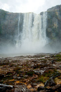 Scenic view of waterfall