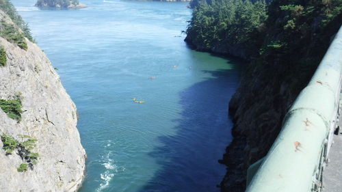 View of boats in water