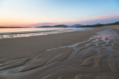 Scenic view of sea at sunset