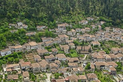 Houses from above in berat, albania