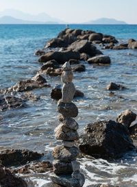 Stack of rocks on beach