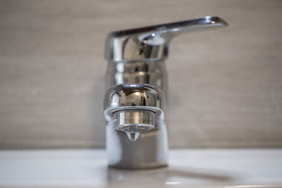 Water flowing through faucet