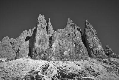 Low angle view of rock formation