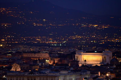 High angle shot of cityscape at night