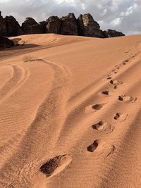 Scenic view of desert against sky
