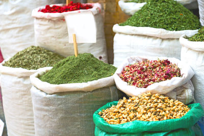 Close-up of vegetables for sale in market