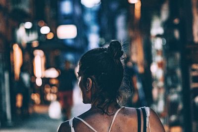 Portrait of woman looking away