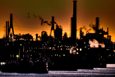 Illuminated city at night