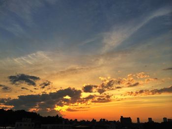 Sunset over city