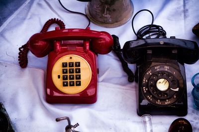 Close-up of telephone booth