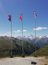 Scenic view of road amidst mountains against sky