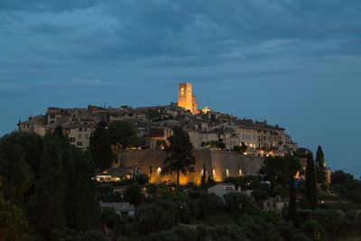 View of castle against cloudy sky