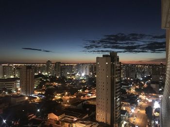 Illuminated city at night