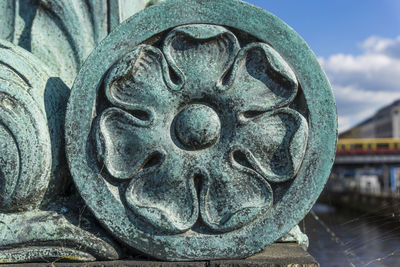 Close-up of statue against sky