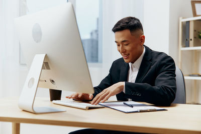 Businesswoman working at office