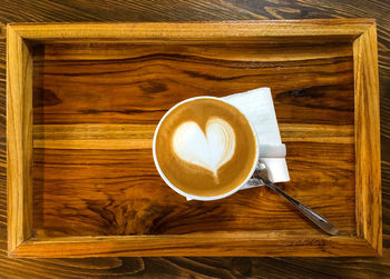 Directly above shot of coffee on table