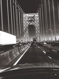 View of suspension bridge against sky