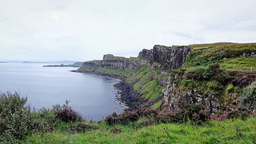 Scenic view of rock formation in sea