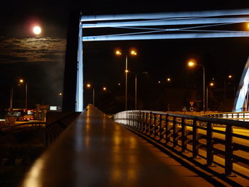 Illuminated street lights at night