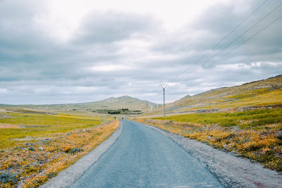 Road amidst landscape against sky