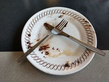 High angle view of coffee on table