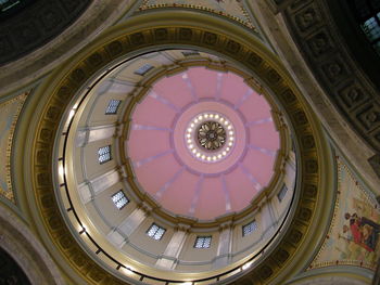 Low angle view of illuminated ceiling in building