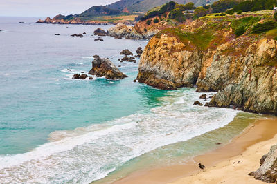 High angle view of beach